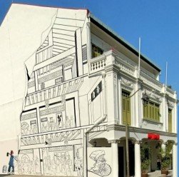吾盧俱樂部 (Goh Loo Club) 有 Benny Ong, Zhao Jian Wen and Didier Ng 的当达官显贵来访时 (When Dignitaries Visited) 壁画。