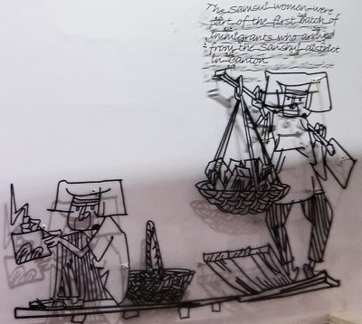 Samsui Woman Metal caricatures by SCULPTUREATWORK at Craig Rd.