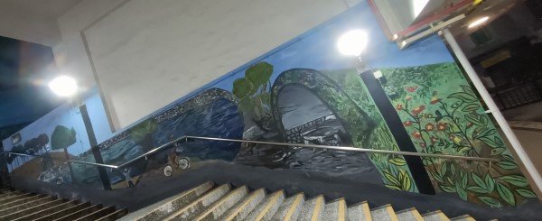 Wall mural of Little Guilin by Belinda Low, going upstairs at Blk 333 Kreta Ayer Rd.
