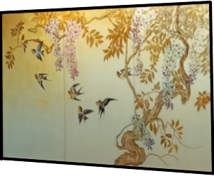 Marble mural by Unknown Artist outside Yan Palace Restaurant at Hong Lim Complex.