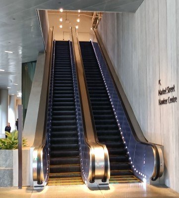 Take the escalator to 2nd and 3rd floors, where the Market Street Hawker Centre is located.