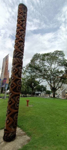 Sarawak Carved Ceremonial Pole.