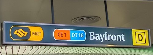 旅程到此在 MRT CE1|DT16 Bayfront 海湾前线站出口 D 结束。