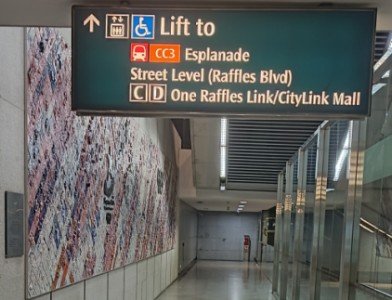 Walk straight to the lift.