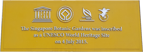 The Singapore Botanic Gardens was incribed as a UNESCO World Heritage Site on 4 July 2015.