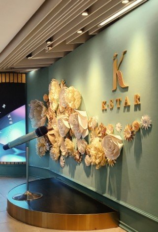 参观位于 Orchard Rd 乌节路 181 号 Orchard Central 乌节中央 5 楼的未知艺术家创作的 K-Star 壁画。