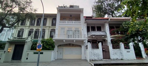 Emerald Hill Conservation Area 翡翠山保护区的文物建筑。