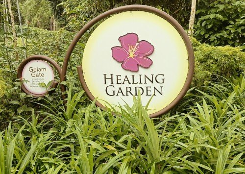 从格兰门 (Gelam Gate) 来离开疗养花园。