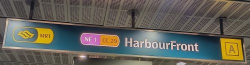 Starting Journey at Exit A of MRT HarbourFront Station (NE1, CC29).