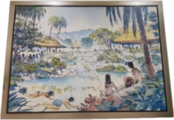 迈克尔酒店内的不知名艺术家的画作。