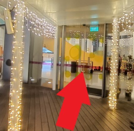 Walk into the building with the foodrepublic and Sentosa Express on your right.