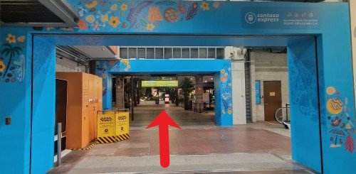 Walk past through the Sentosa Express Beach Station.