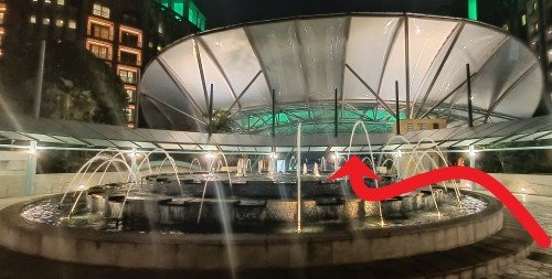 Walk pass the Water Fountain.