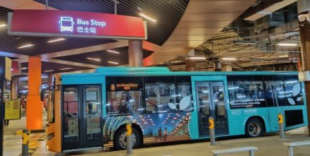 To Resorts World Sentosa Bus A bus stop at Basement 1.