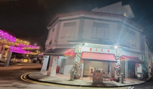 中峇鲁猴庙外观。