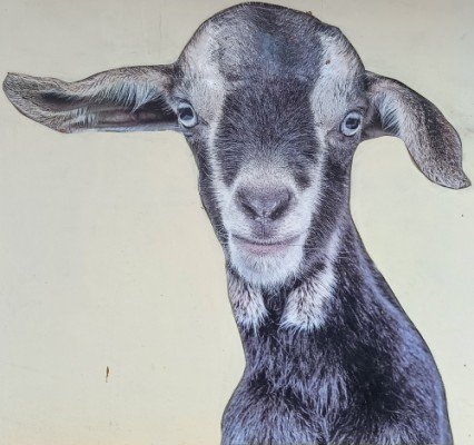 中峇鲁市场的山羊一号壁画是由 Ernest Goh 创作的。