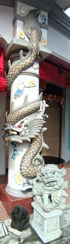 中峇鲁猴庙外观。